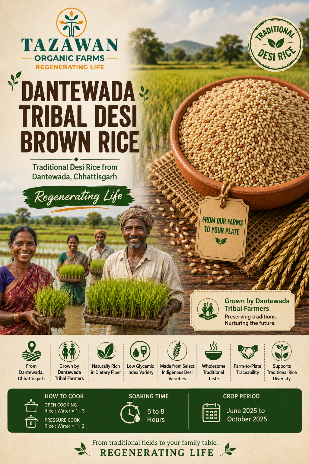 Brown Desi Rice (DantewadaTribe)- 1kg