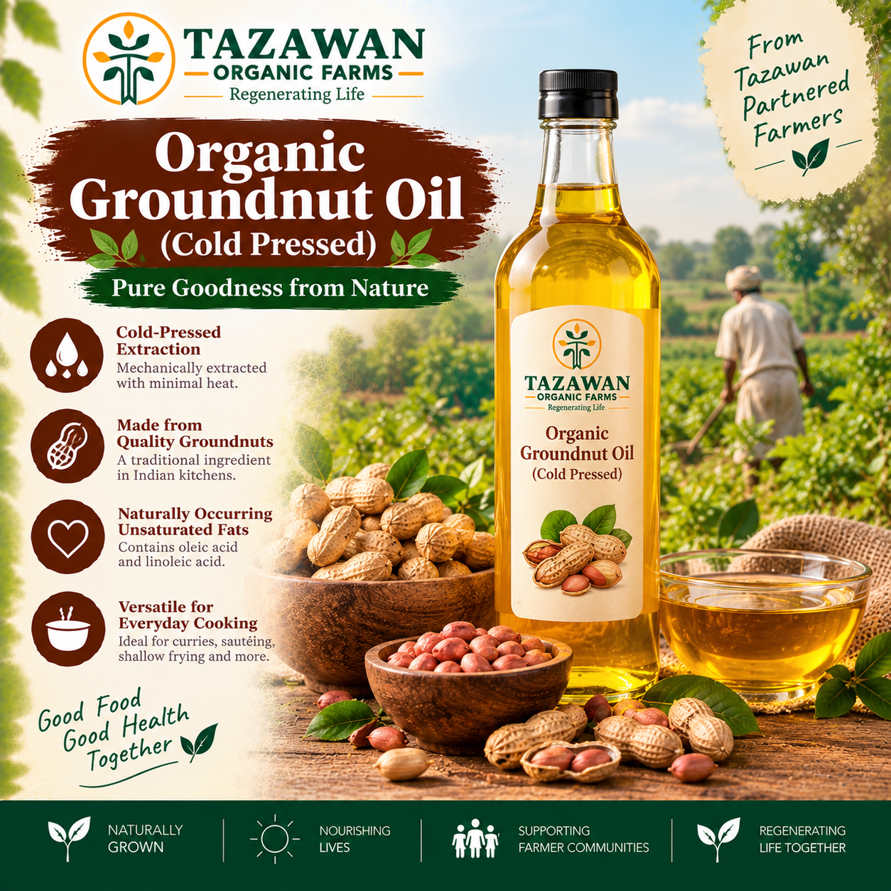 Organic Groundnut Oil (Cold Pressed)