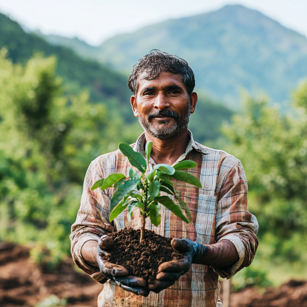 id8.digital_A_Indian_farmer_showing_a_tree_with_soil_in_hand_gr_821b23ac-484e-4ca8-928c-3d655b89048d.png